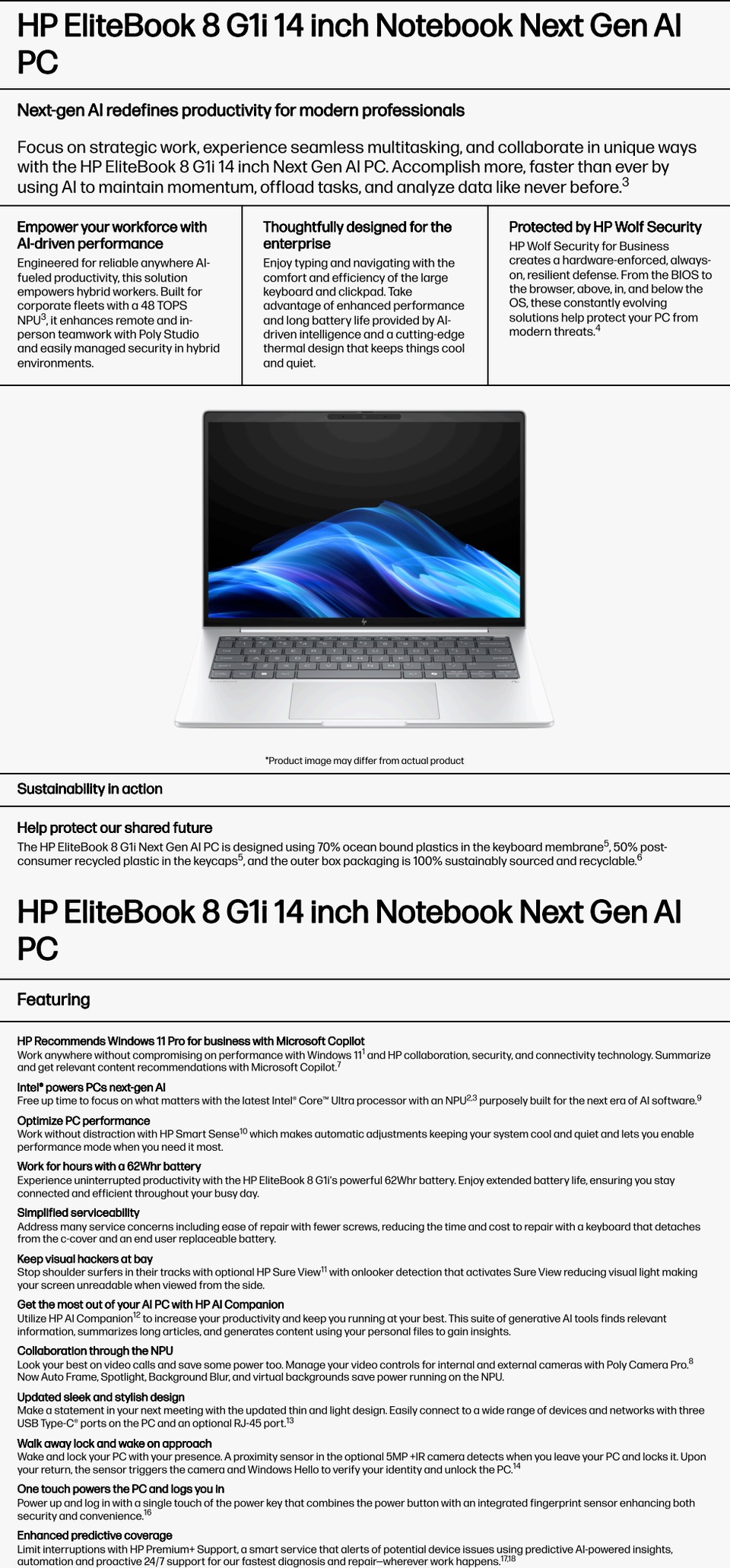 hp elitebook 8 g1i 14 ultra 7 16gb512gb laptop win11 pro silver