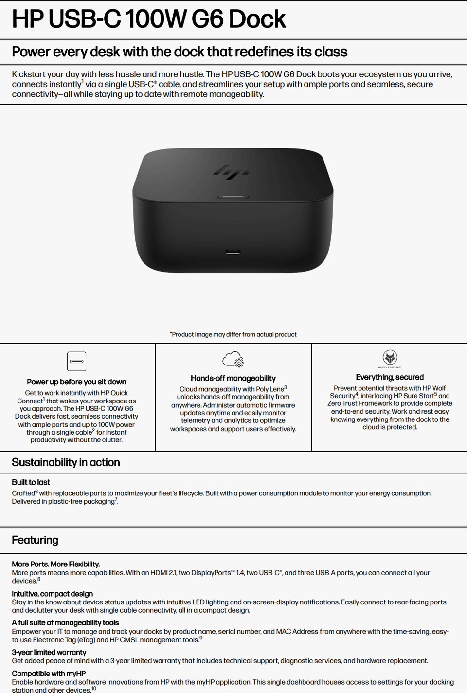 hp g6 usb-c 100w laptop dock