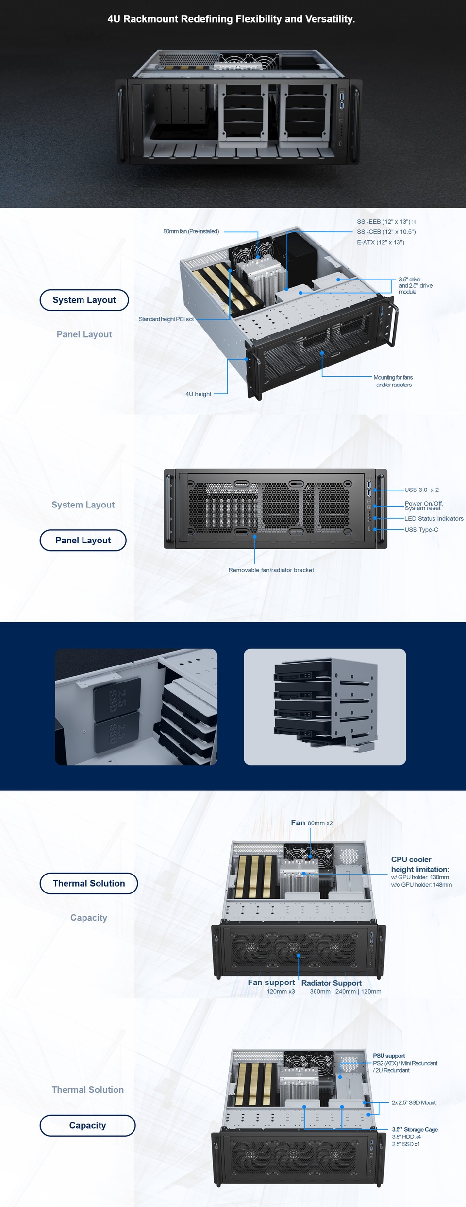 silverstone rm45-360 4u rackmount server chassis