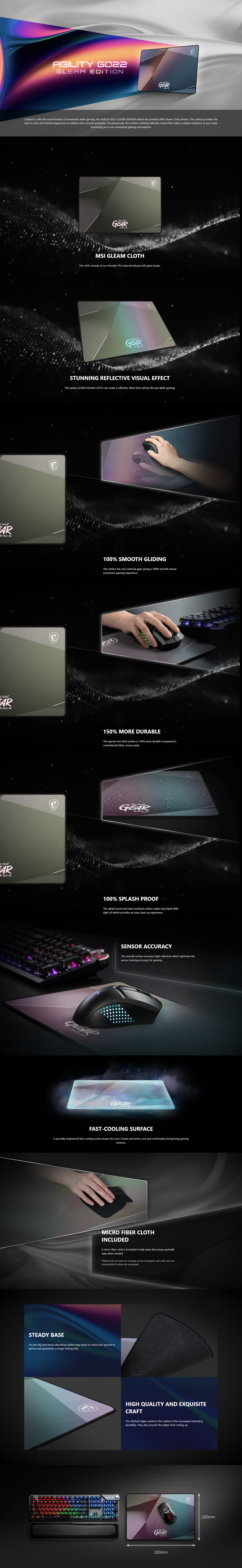 msi agility gd22 gleam edition mouse pad