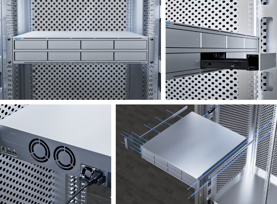 8 bay ubiquiti unas pro 8 2u rack-mount nas with nvme cache