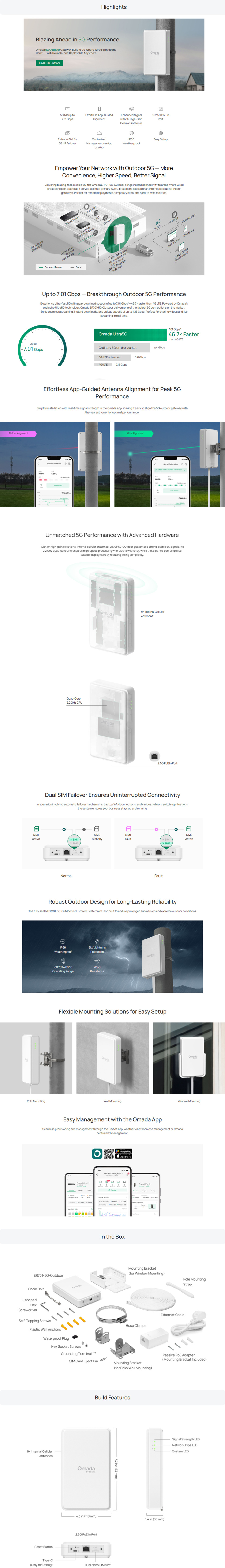 tp-link omada er701-5g-outdoor 5g outdoor gateway