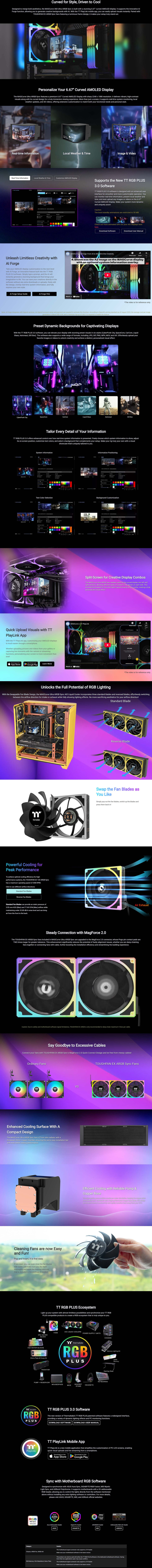 360mm thermaltake magcurve ultra argb cpu liquid cooler black
