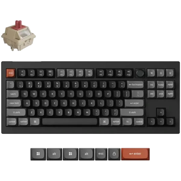 Keychron Keyboard Red Keychron V3 Ultra RGB 8K Wireless Mechanical Linear Red Keyboard Black ...