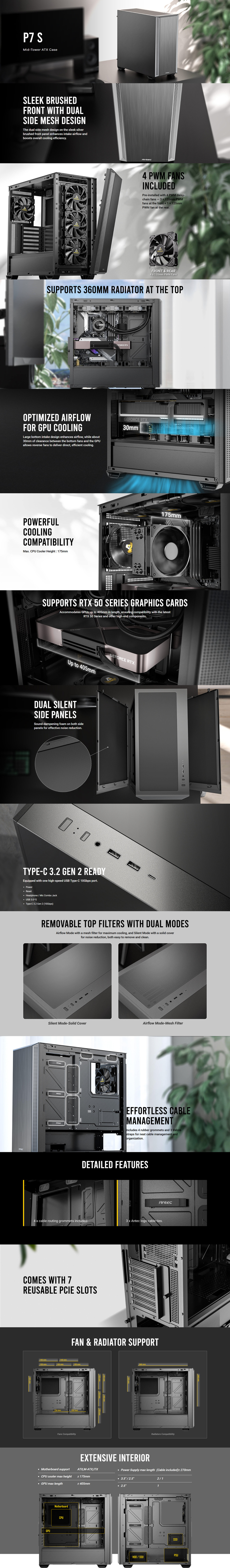 antec p7 s mid-tower atx case black