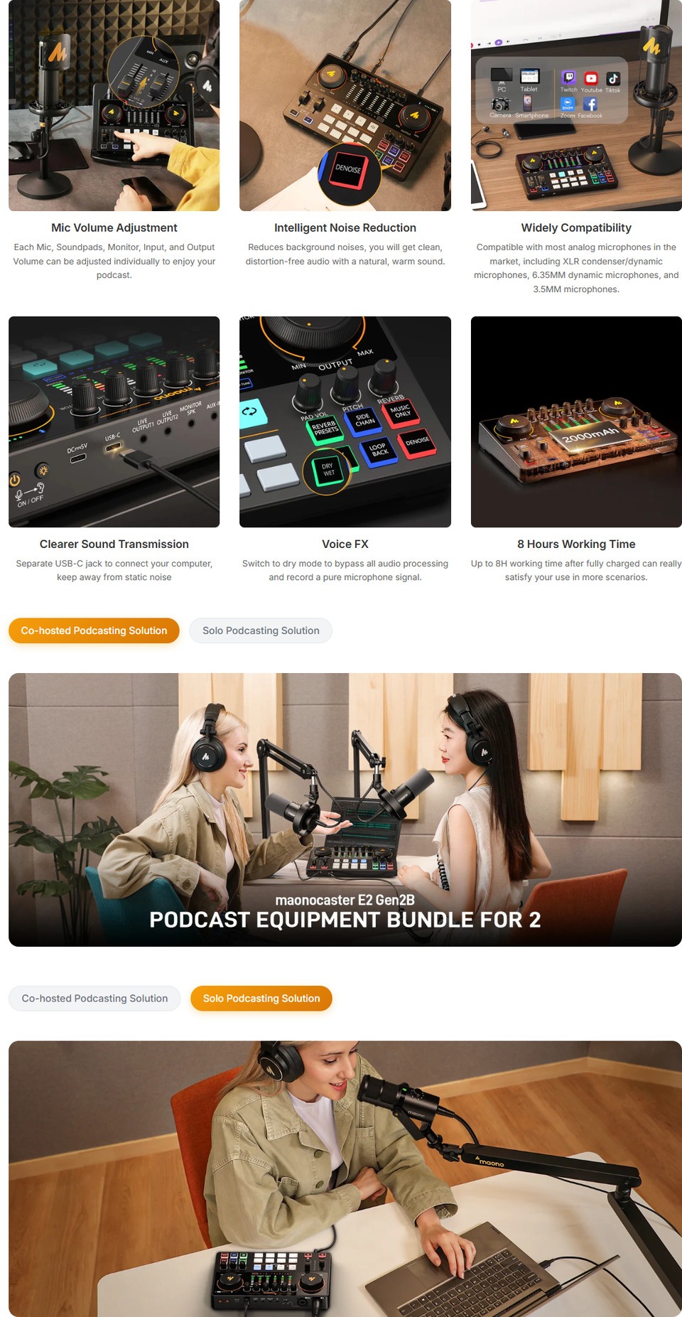 maono maonocaster e2 audio interface podcast equipment