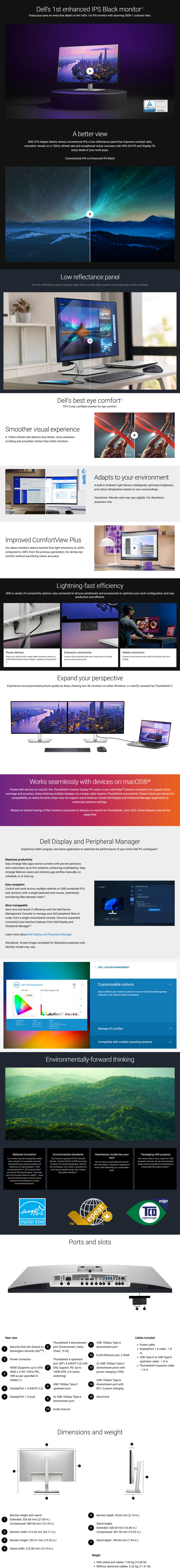 27 dell ultrasharp 27 4k 120hz ips black monitor with thunderbolt hub silver