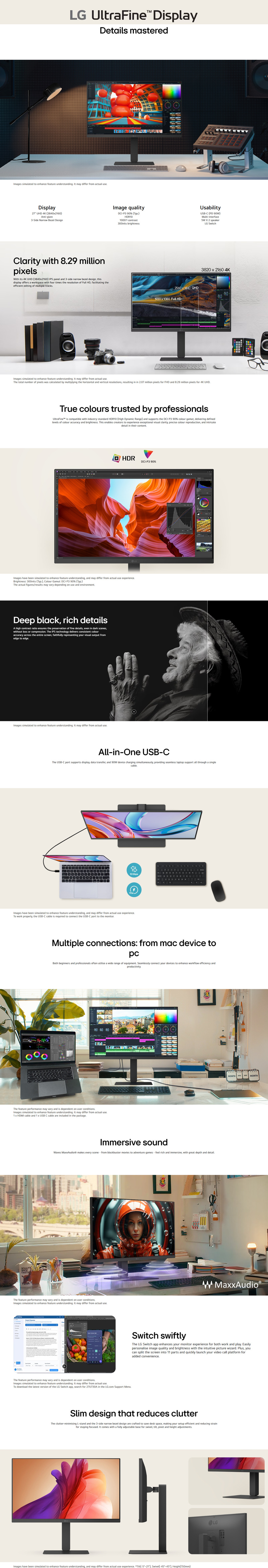 27 lg ultrafine 27u730a-b 4k 60hz ips monitor with usb-c