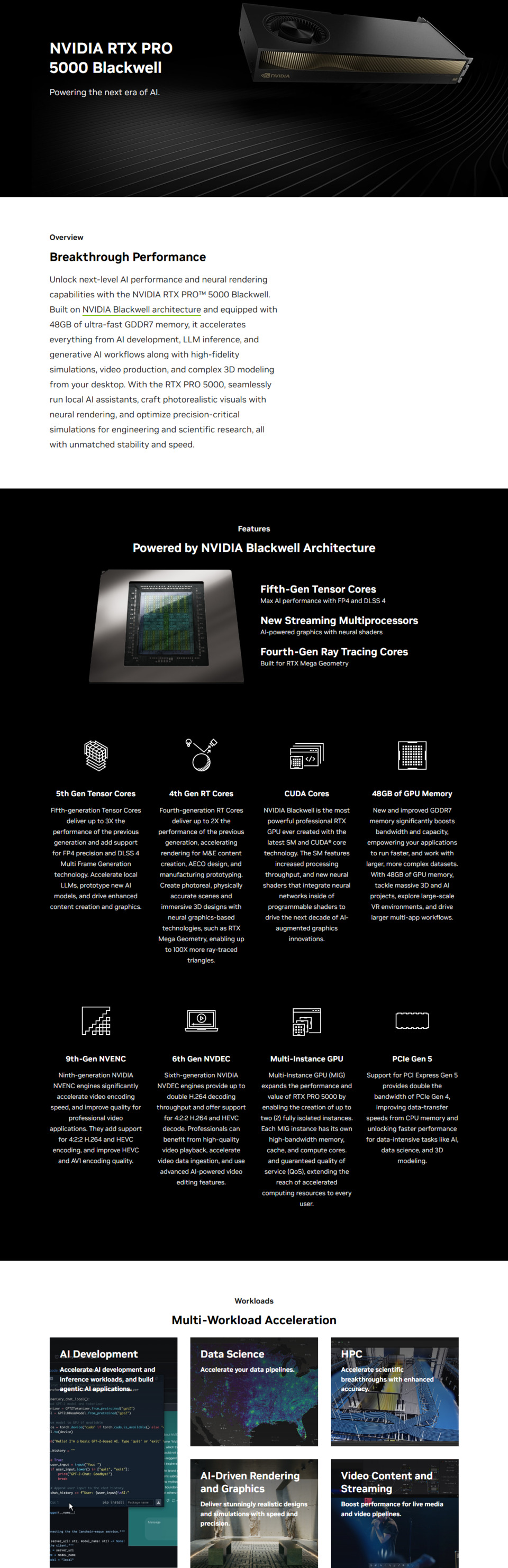 nvidia rtx pro 5000 blackwell 48gb graphics card