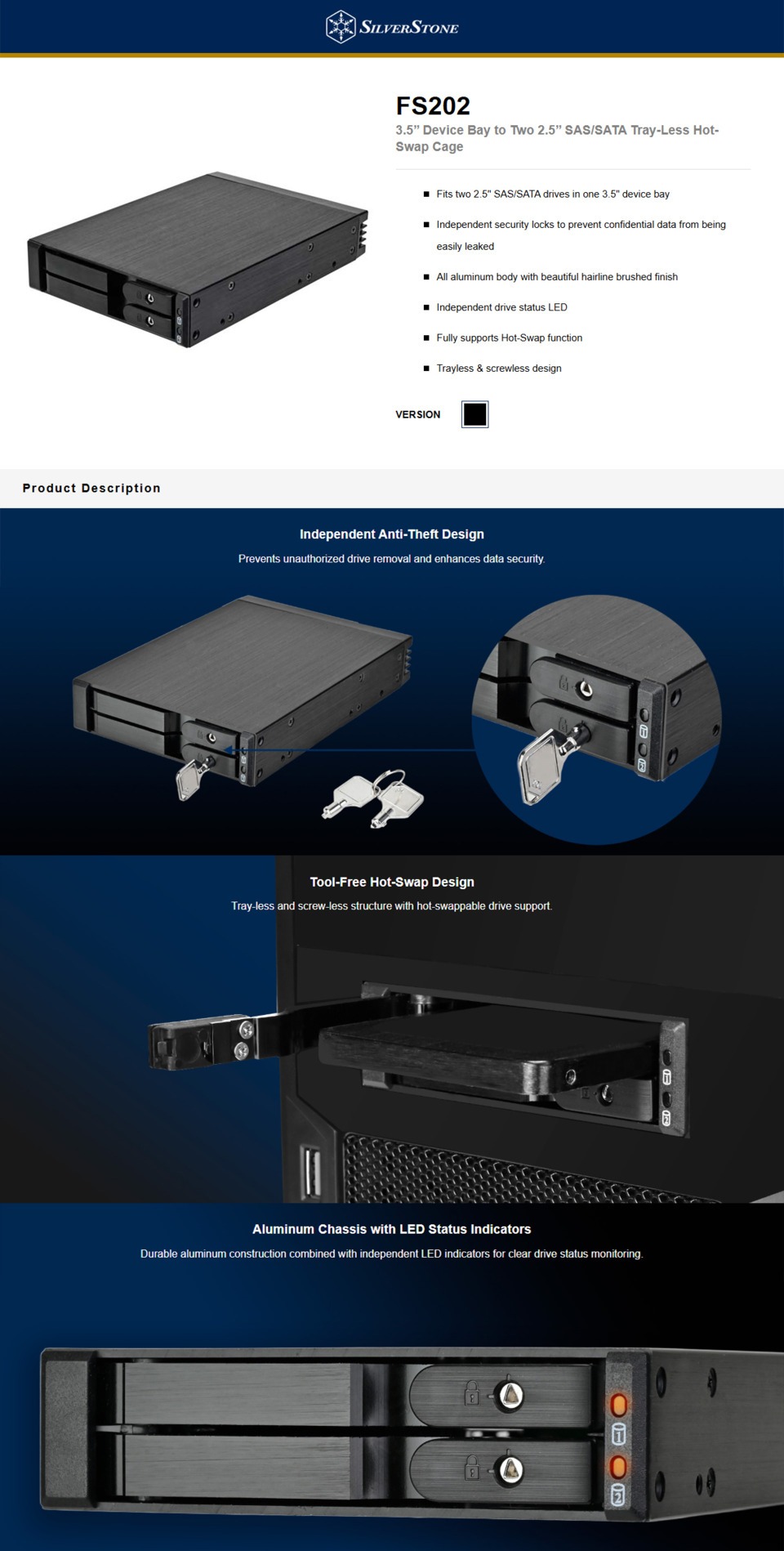 silverstone 35 to 25 hot swap drive bay