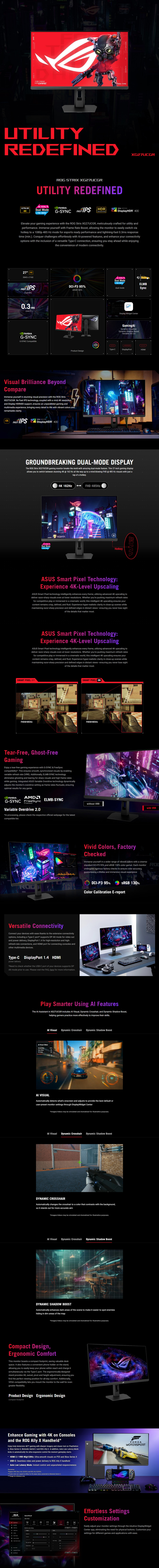 27 asus rog strix xg27ucg gen2 uhdfhd 162hz485hz dual-mode ips gaming monitor black