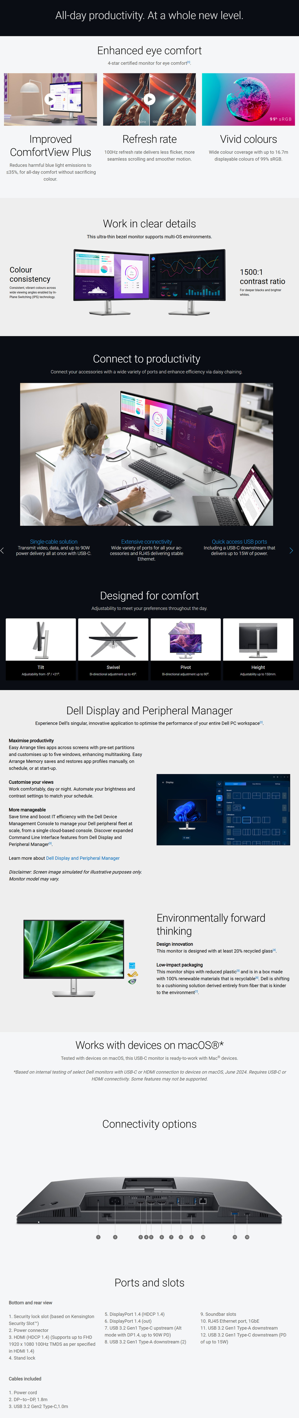 238 dell pro 24 plus fhd 100hz ips monitor with usb-c hub