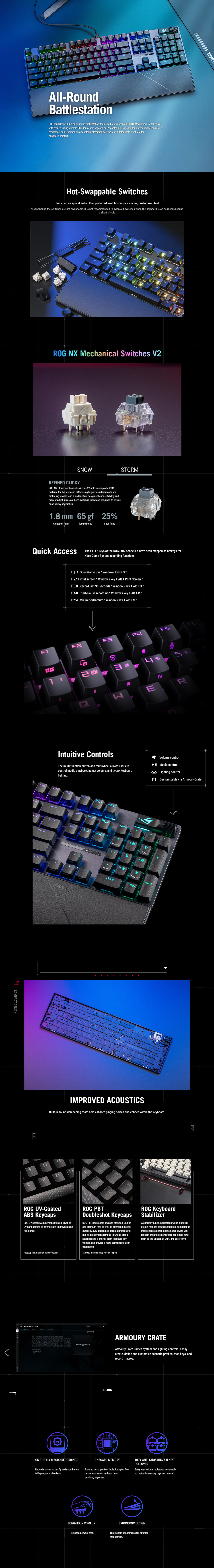 asus rog strix scope ii x storm switch rgb wired keyboard