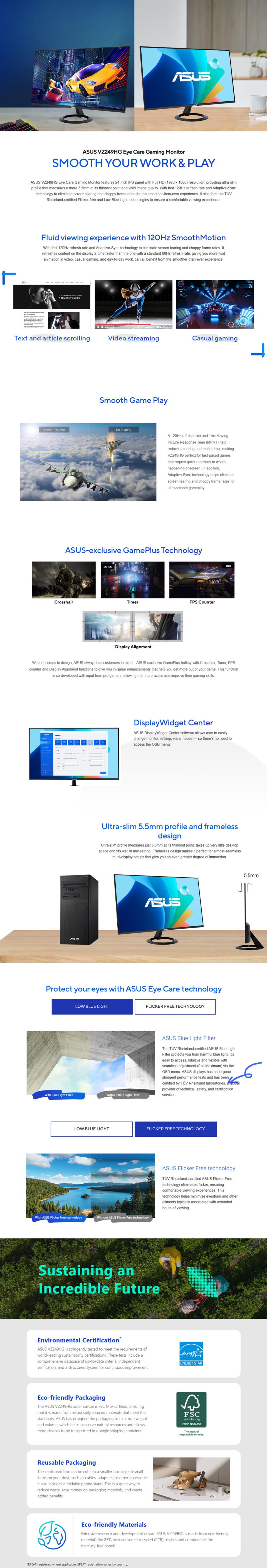 24 asus vz249hg fhd 120hz ips business monitor black