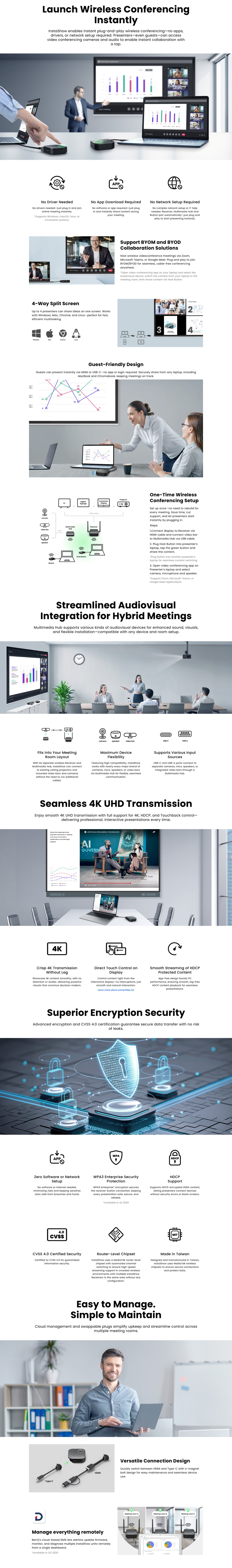 benq instashow vs25 driver-free wireless conferencing system