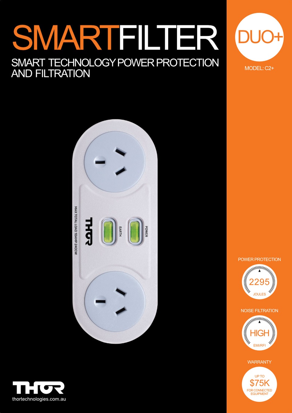 2 port thor c2 smart filter duo surge protection power board