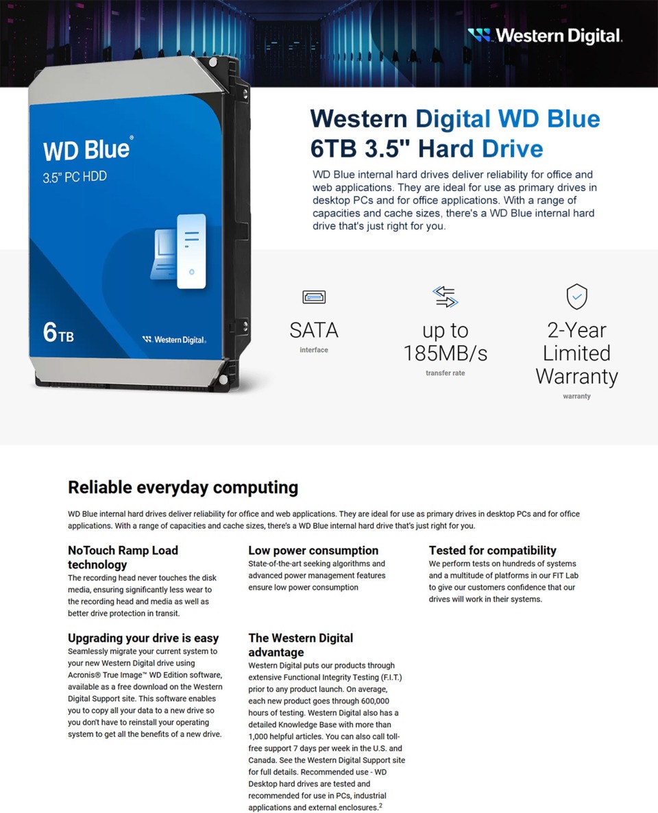 6tb wd blue wd60ezax 35 5400rpm desktop sata hadd