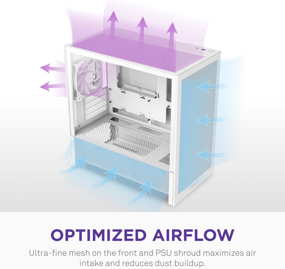 nzxt h3 flow micro-atx case white