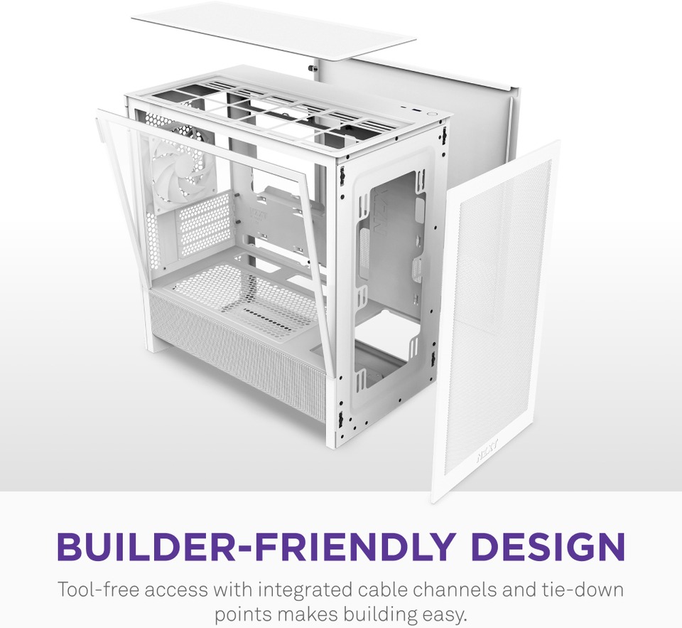 nzxt h3 flow micro-atx case white