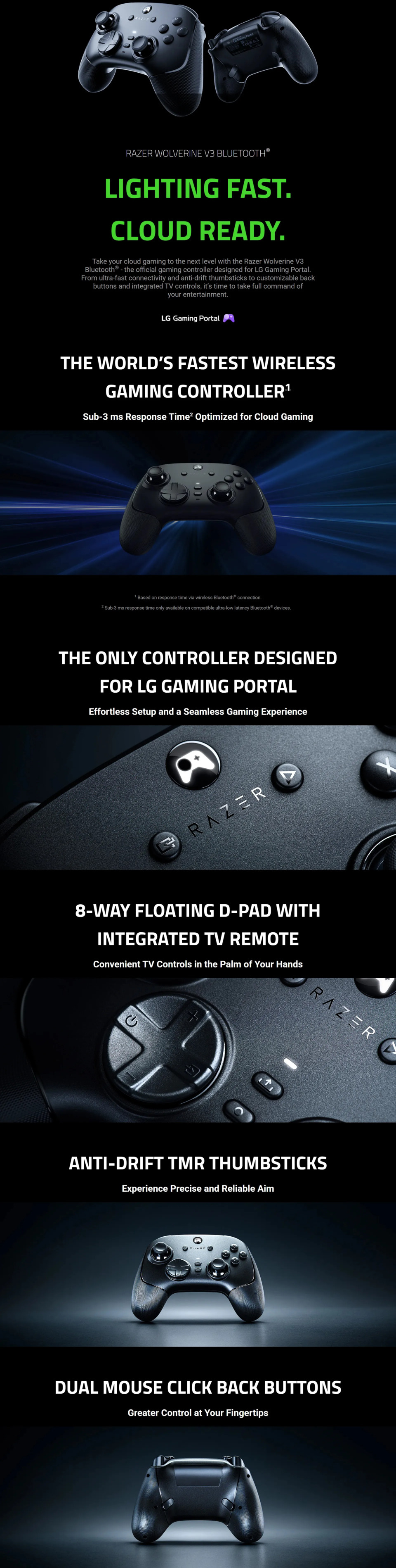 razer wolverine v3 bluetooth wireless gaming controller black