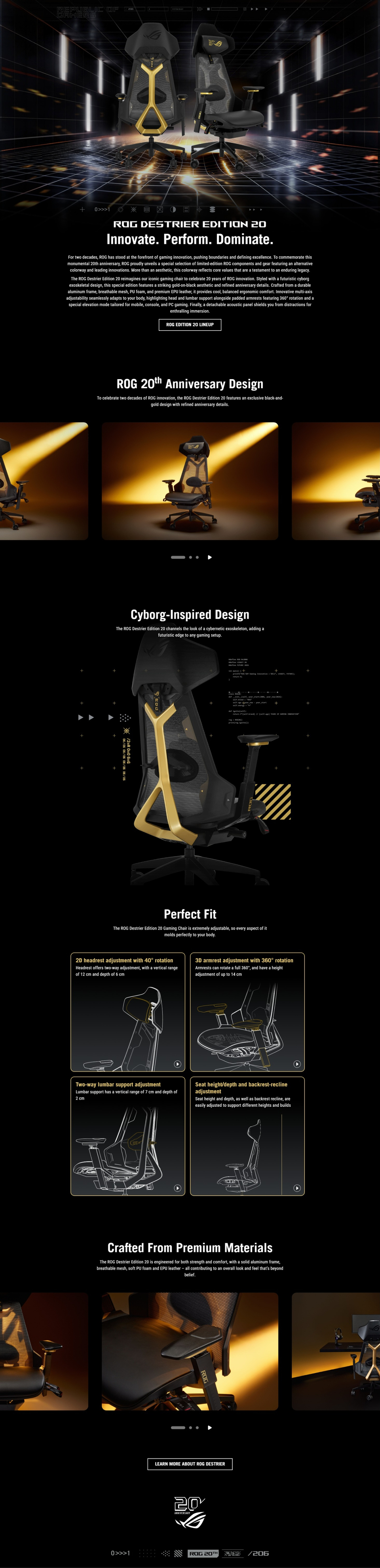asus rog destrier edition 20 gaming chair