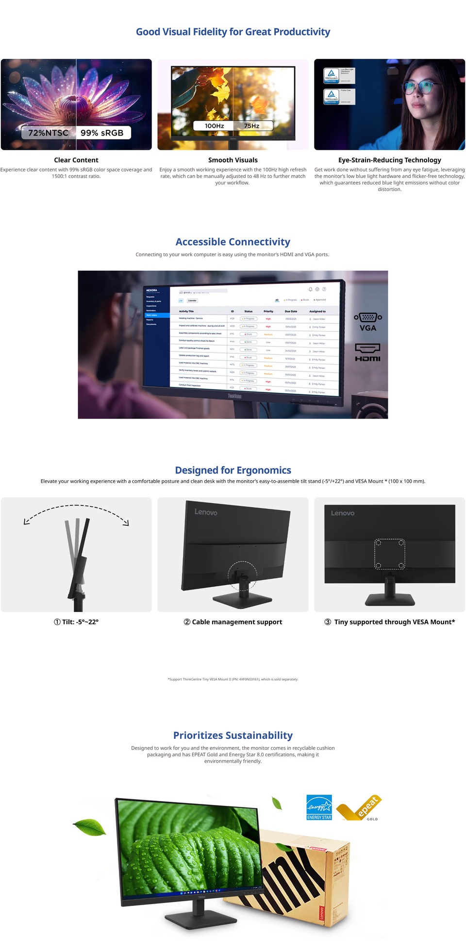 27 lenovo s27-4e fhd 100hz ips monitor black