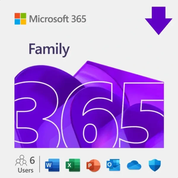 Microsoft 365 Family 1 Year Subscription - Digital Key - Up to 6 Users ...
