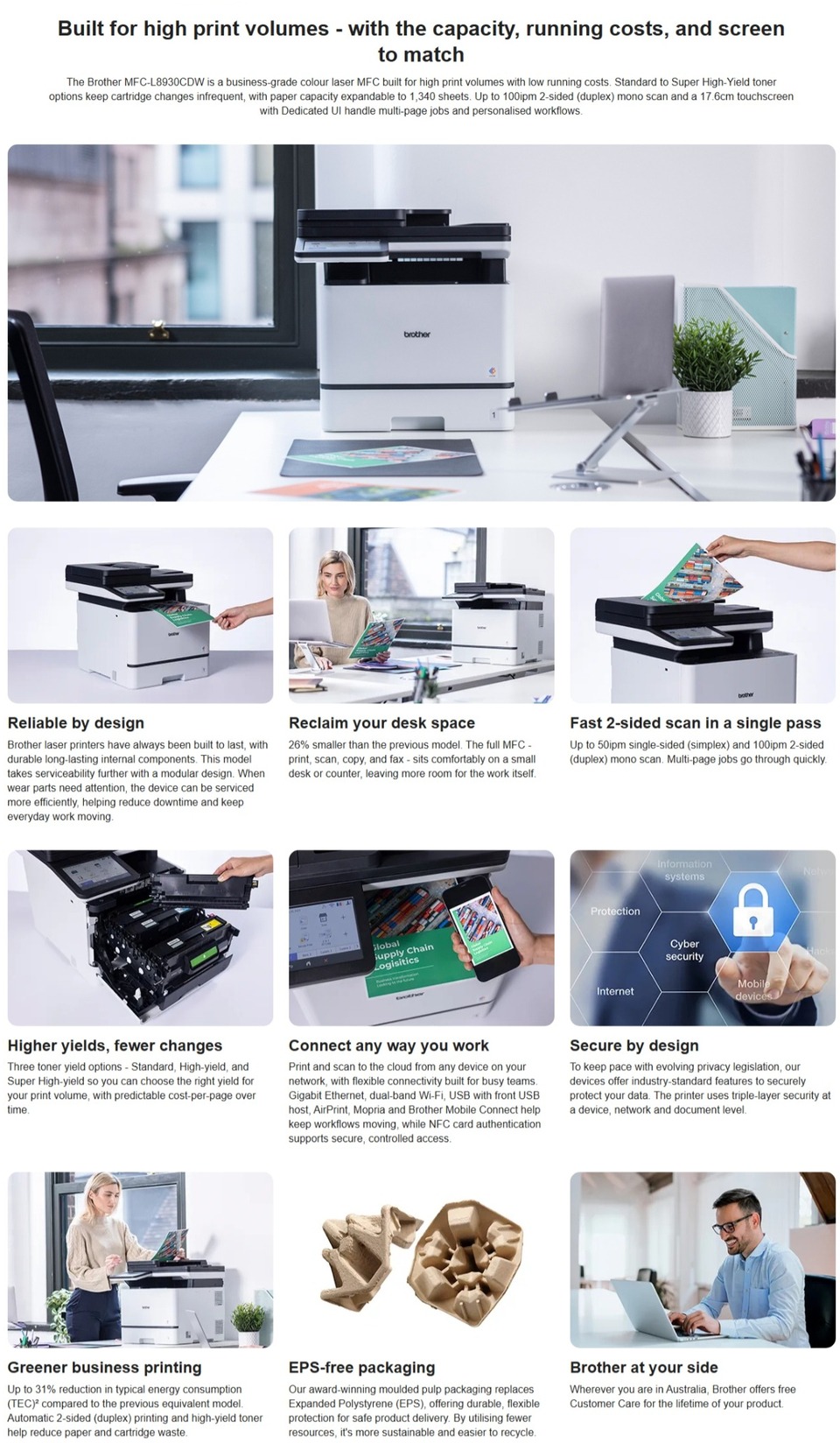 brother mfc-l8930cdw colour laser multi-function printer