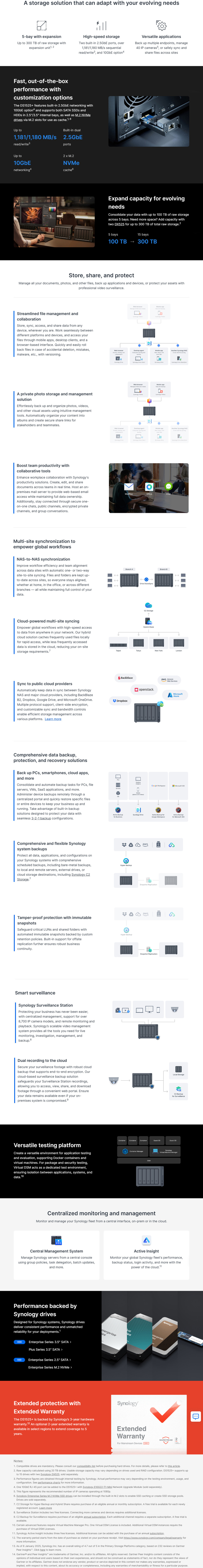 5 bay synology diskstation ds1525neo 25 gigabit nas unit