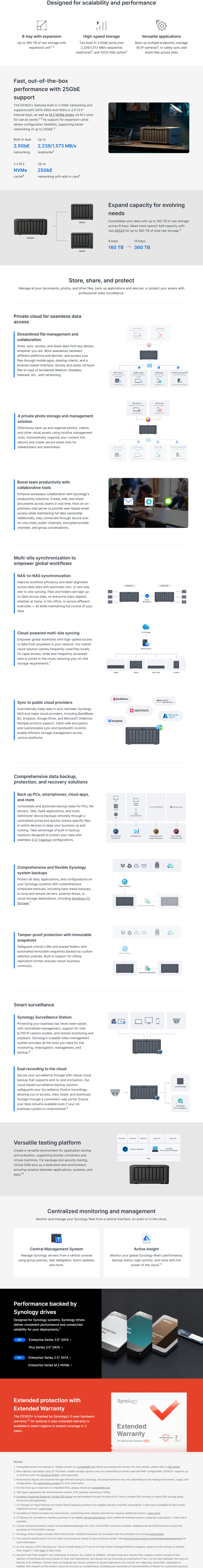 8 bay synology diskstation ds1825neo 25 gigabit nas unit