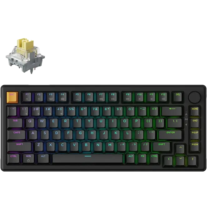 Keychron J2 QMK RGB Wireless Mechanical Apex Banana Gaming Keyboard Black - Computer Alliance