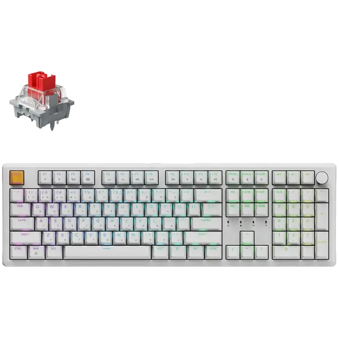 Keychron J5 QMK RGB Wireless Mechanical Apex Red Gaming Keyboard White - Computer Alliance