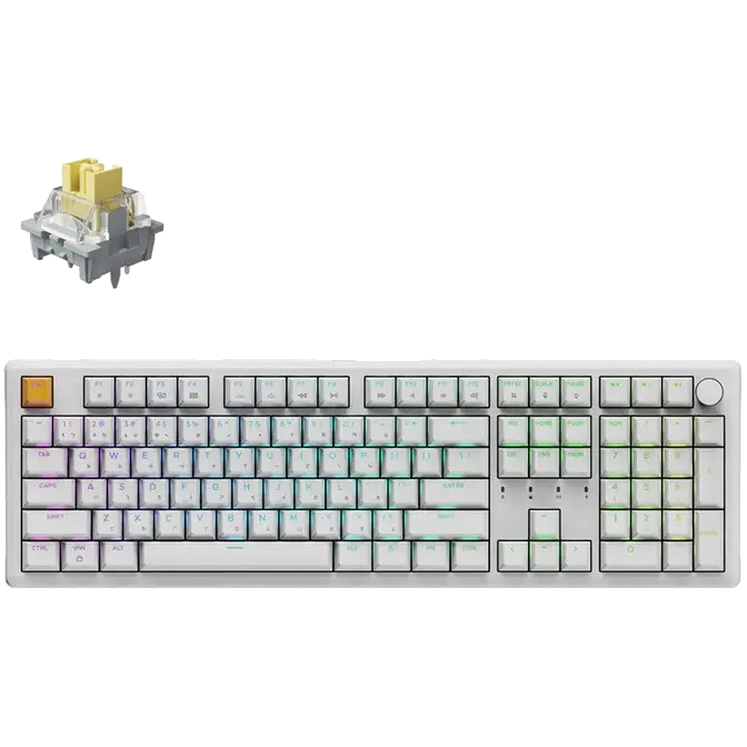 Keychron J5 QMK RGB Wireless Mechanical Apex Banana Gaming Keyboard White - Computer Alliance