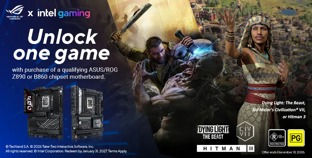 ASUS x Intel Gaming Motherboard Game Bundle 2026