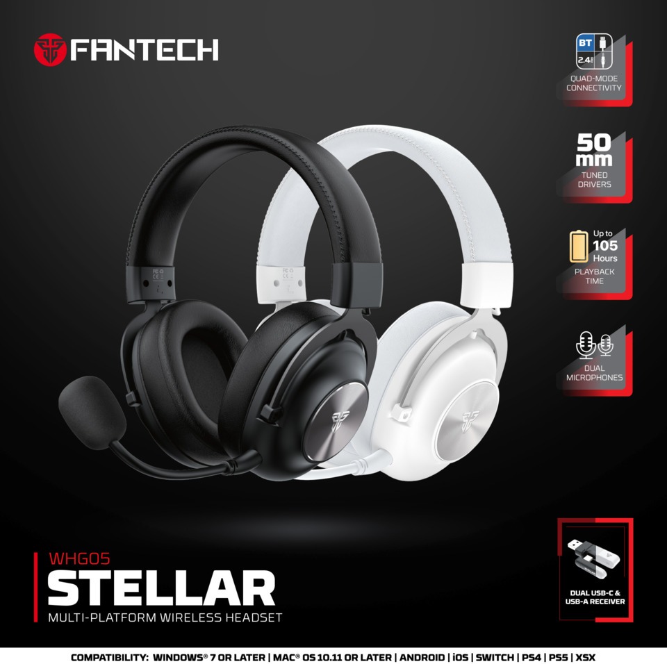 fantech whg05 stellar wireless gaming headset black
