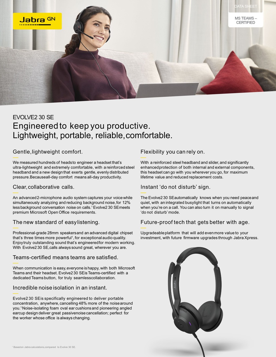 jabra evolve 30 se wired mono ms headset black