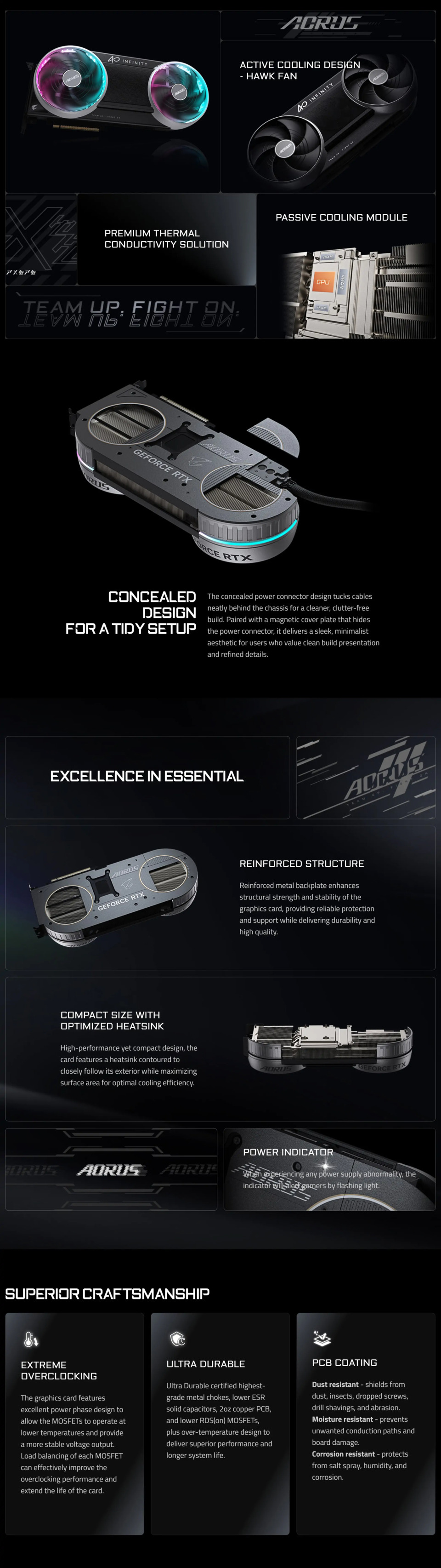 gigabyte aorus geforce rtx 5080 infinity 16gb gddr7 graphics card black