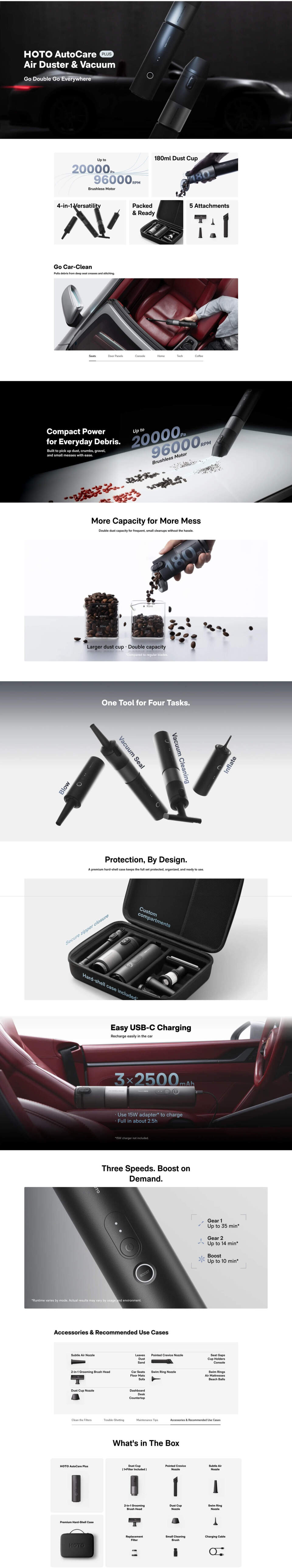hoto autocare plus air duster vacuum