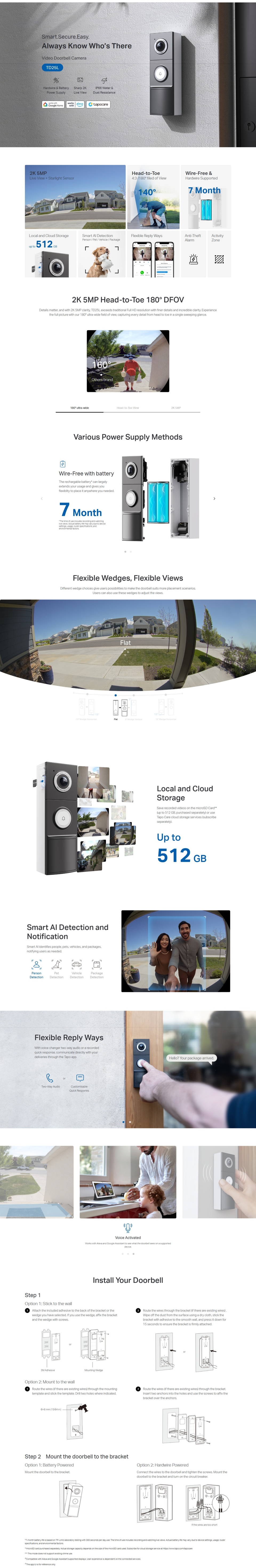 tp-link tapo td25l video doorbell camera