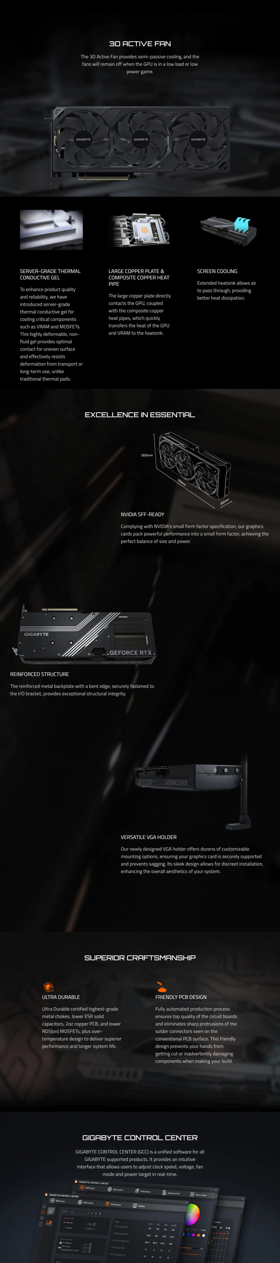 gigabyte geforce rtx 5080 windforce oc v2 sff 16g gddr7 graphics card black