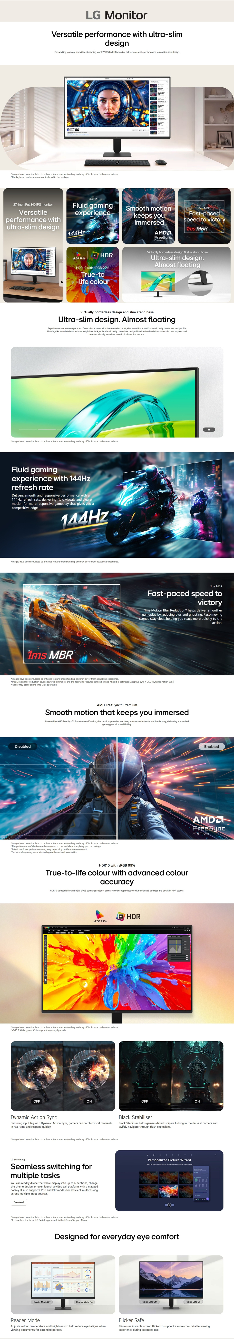 27 lg u4 fhd 144hz ips monitor black