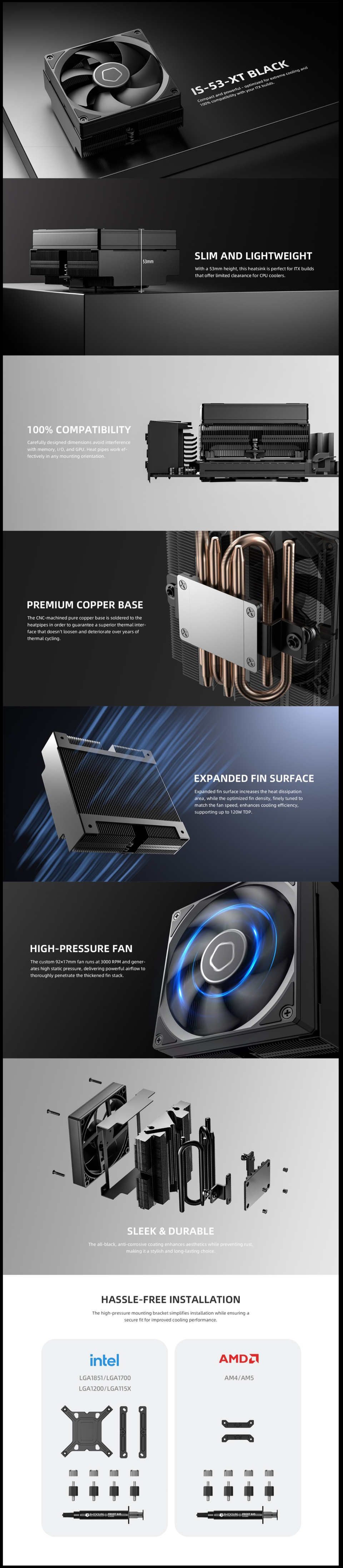 id-cooling is-53-xt cpu cooler black