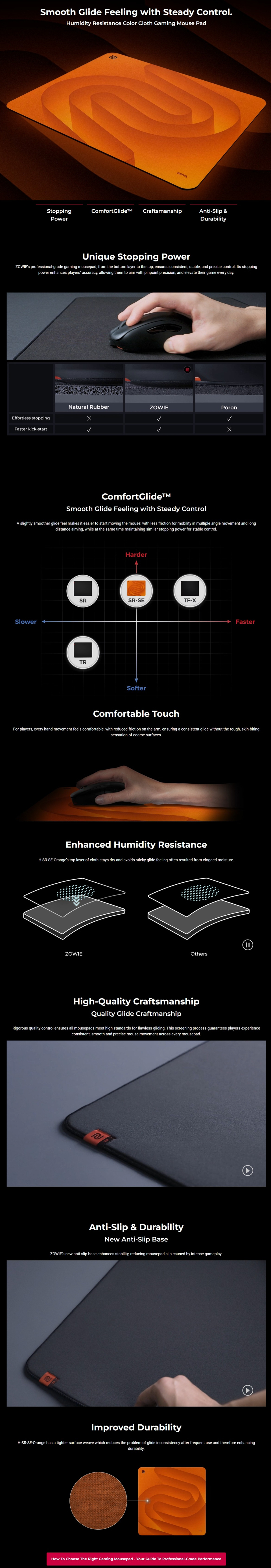 benq zowie h-sr-se orange extra large esports gaming mouse pad